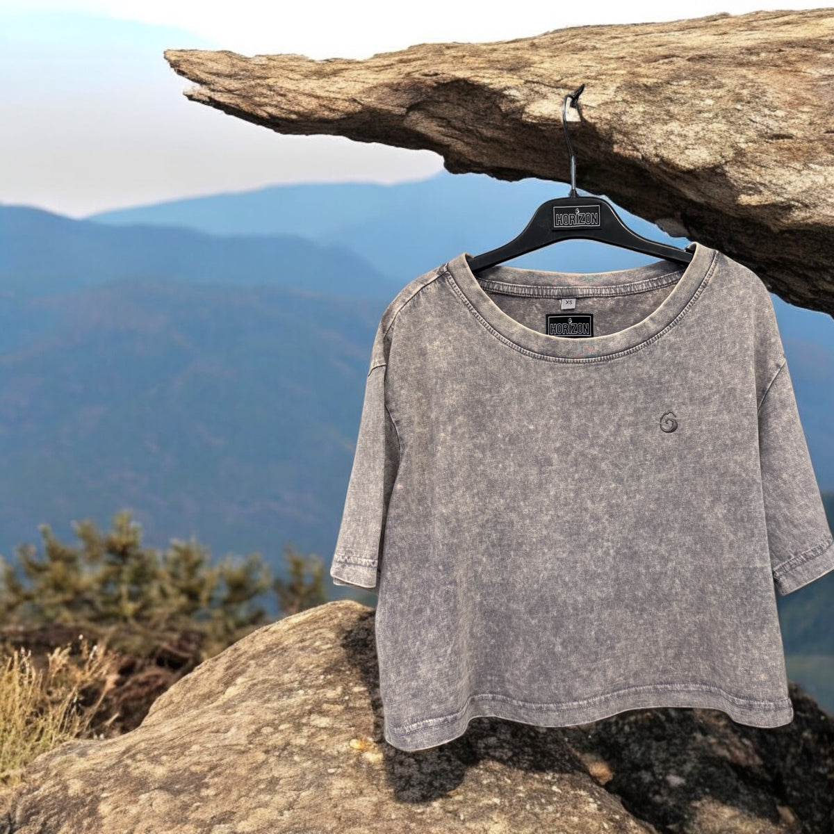Graues Cumulus-Top – Damen-Crop-Top aus 100 % Baumwolle | Horizon Clothing