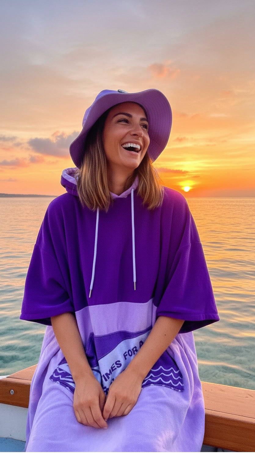 Poncho im Batik-Look – Unisex-Surf- und Strandmode | Horizon Clothing