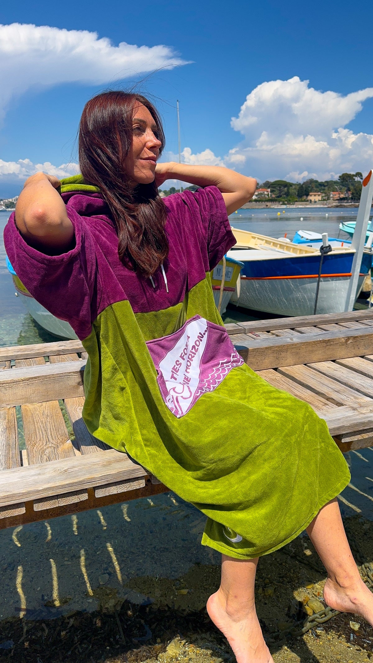 Poncho Tie and dye avec capuche intégrée HORIZON CLOTHING