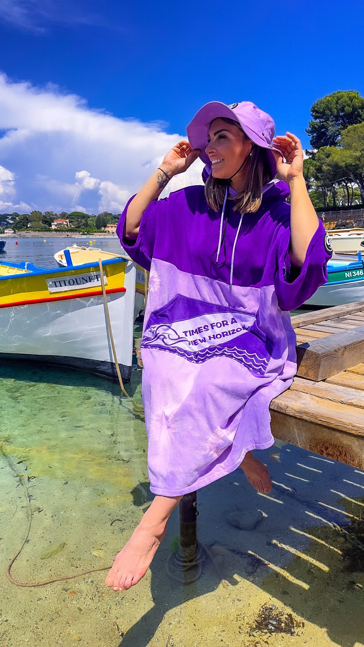 Poncho Tie and Dye pour la plage HORIZON CLOTHING