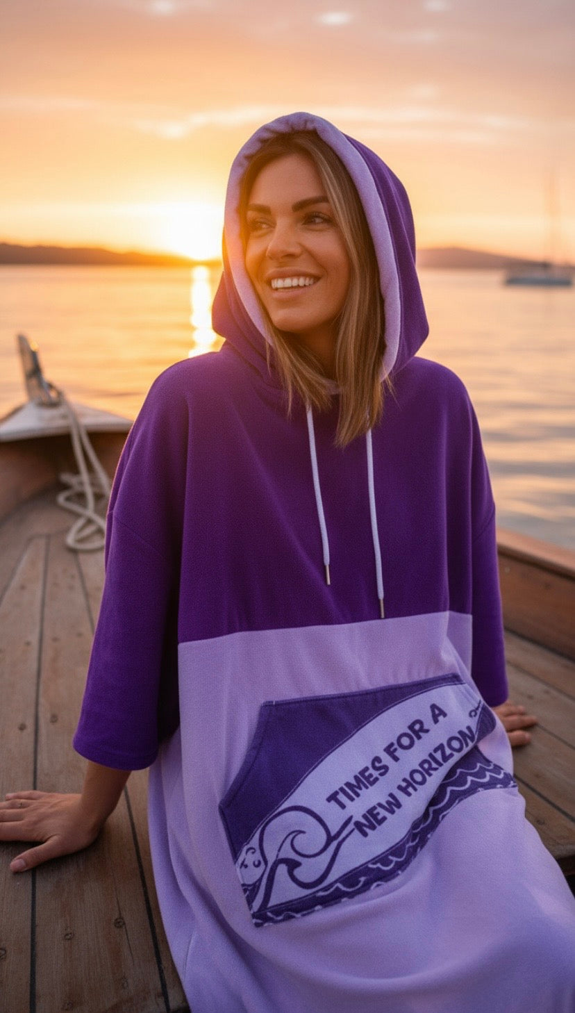 Poncho im Batik-Look – Unisex-Surf- und Strandmode | Horizon Clothing