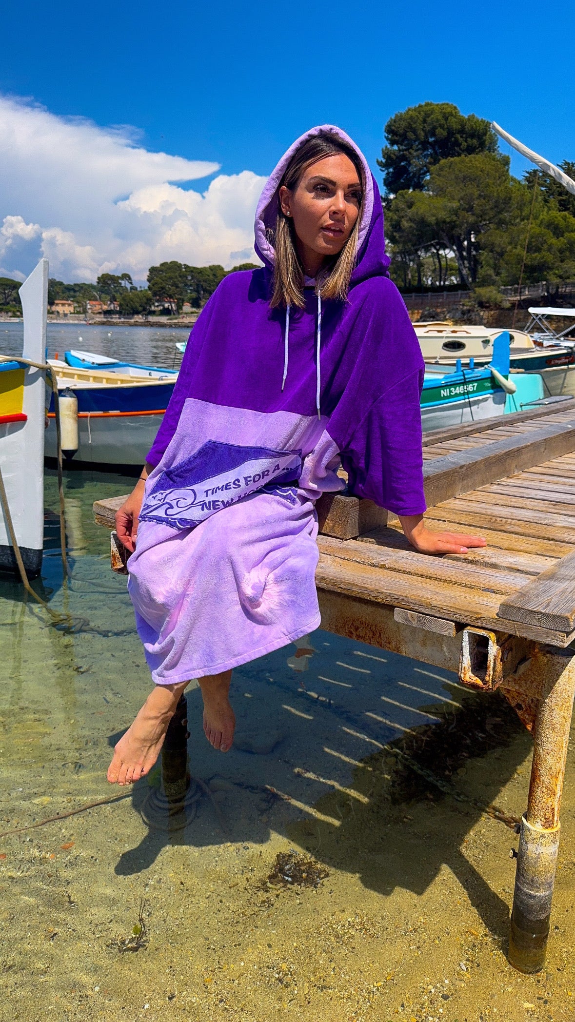 Poncho Tie and dye à capuche HORIZON CLOTHING