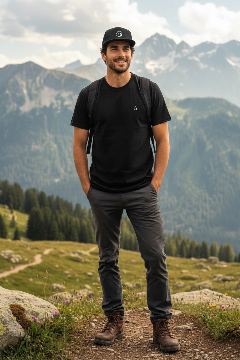 Face - Mannequin alpin + T-shirt noir + Casquette Éclipse