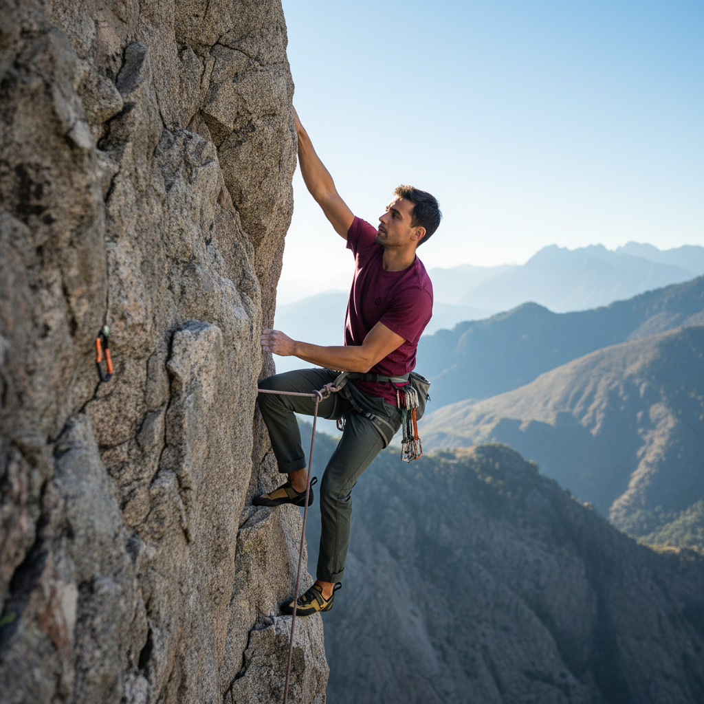 T-shirt Baccara - Photo escalade avec logo visible