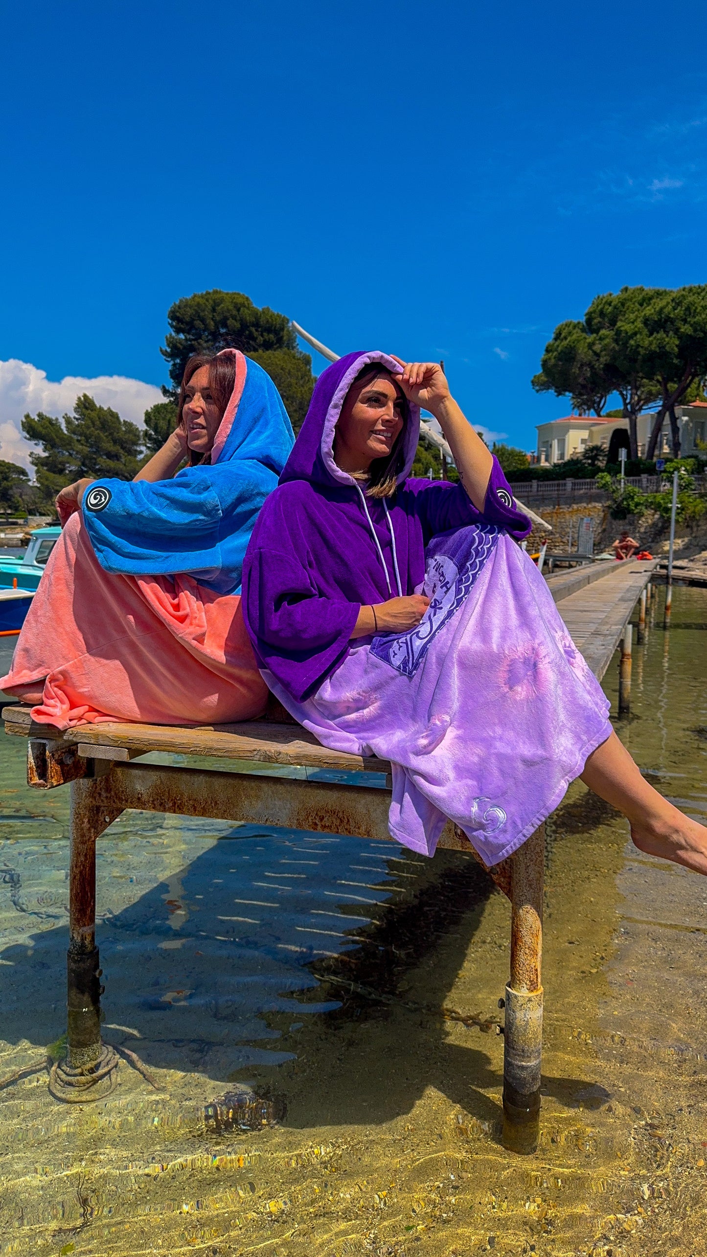 Poncho Tie and dye à capuche HORIZON CLOTHING 