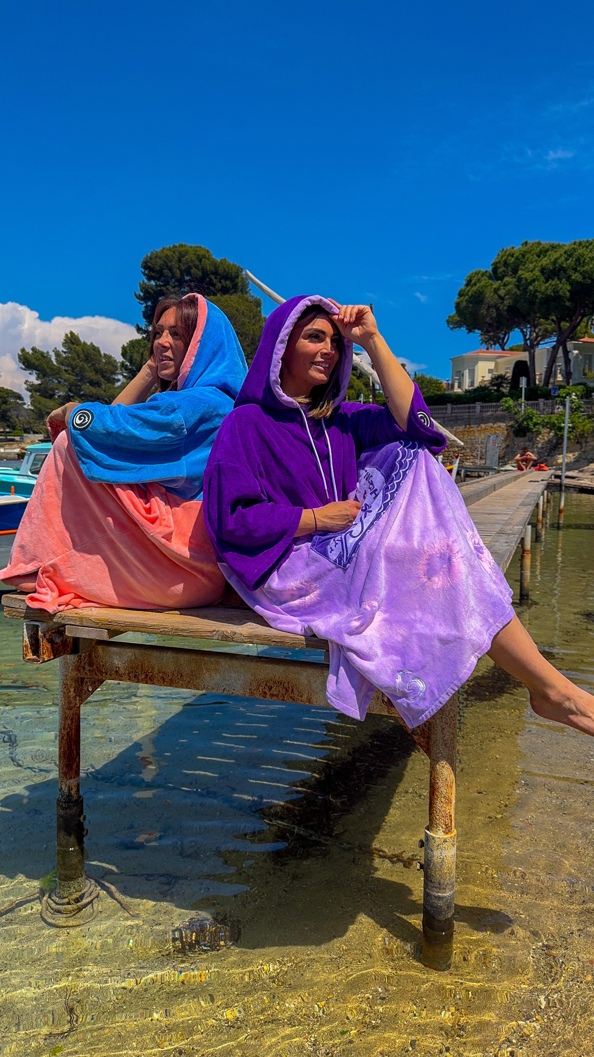 Poncho Tie and dye à capuche HORIZON CLOTHING 