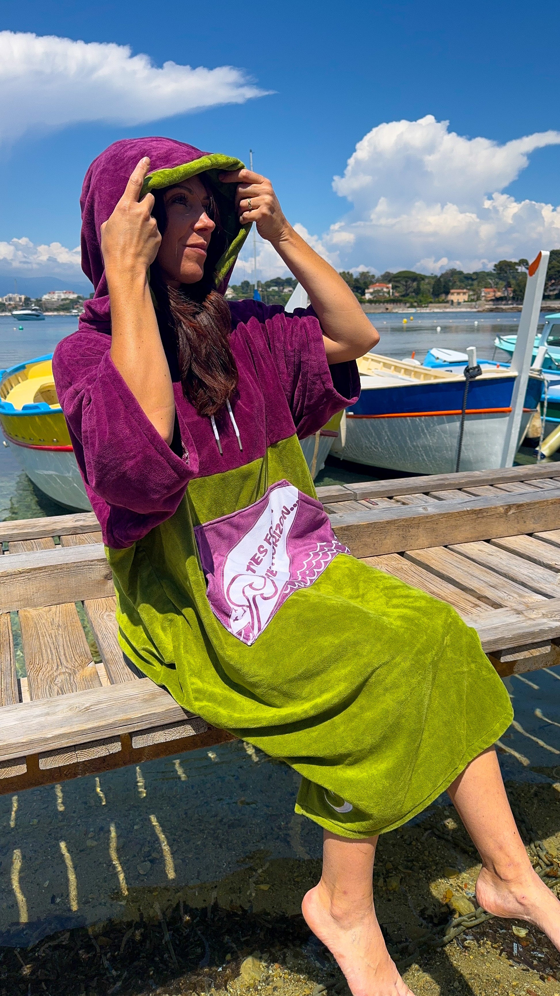 Poncho Tie and dye pour vos activités nautiques HORIZON CLOTHING 