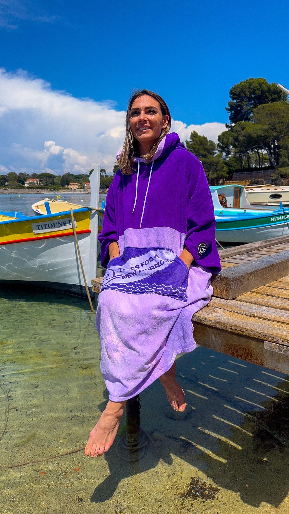 Poncho Tie and dye avec grande poche intégrée HORIZON CLOTHING 