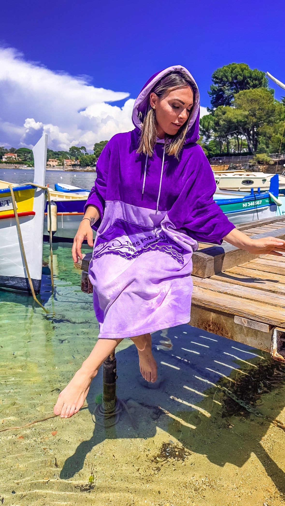 Poncho Tie and dye pour les activités nautiques HORIZON CLOTHING 