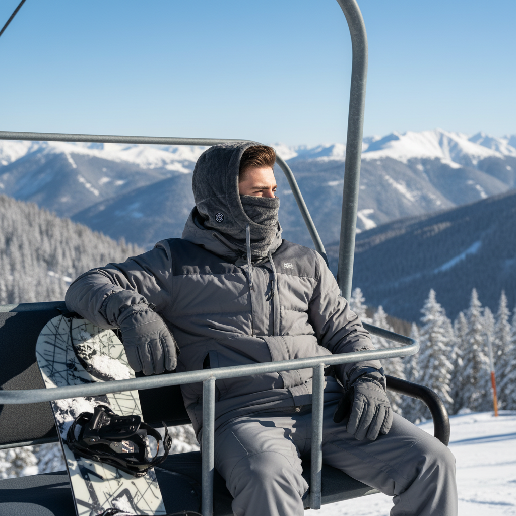 Balaclava gris - pose naturelle regardant la vue