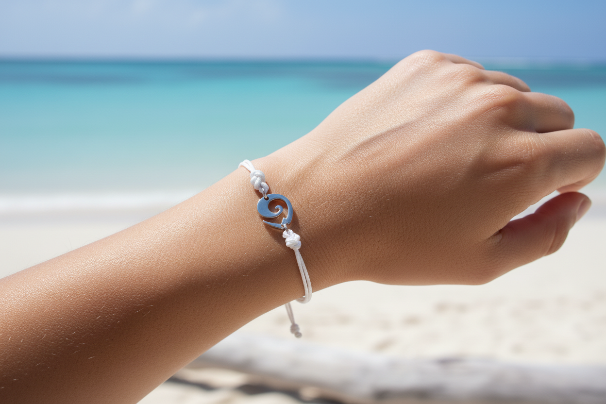 Bracelet blanc pointe vers le haut