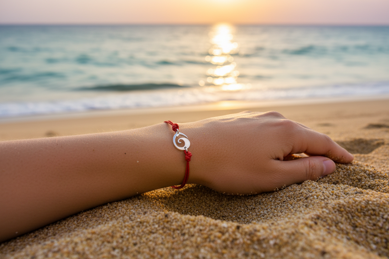 Bracelet rouge plage