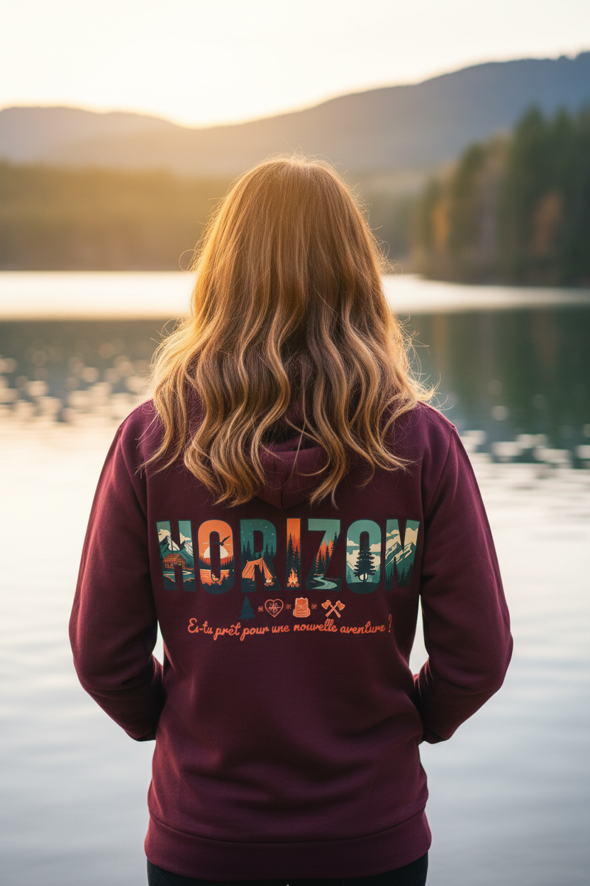 Hoodie Baccara femme - Gros plan lac