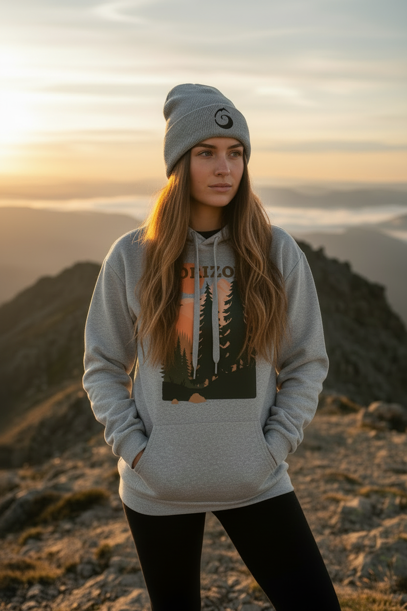 Horizon Hoodie – cheveux écartés graphic visible