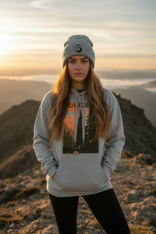 Horizon Hoodie – mannequin cheveux longs bonnet gris