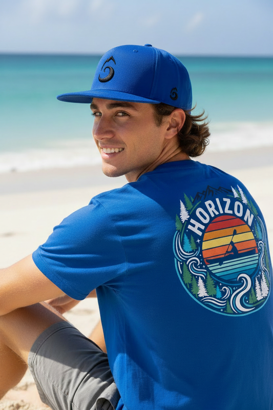 Horizon T-shirt - Montagnes bleu foncé