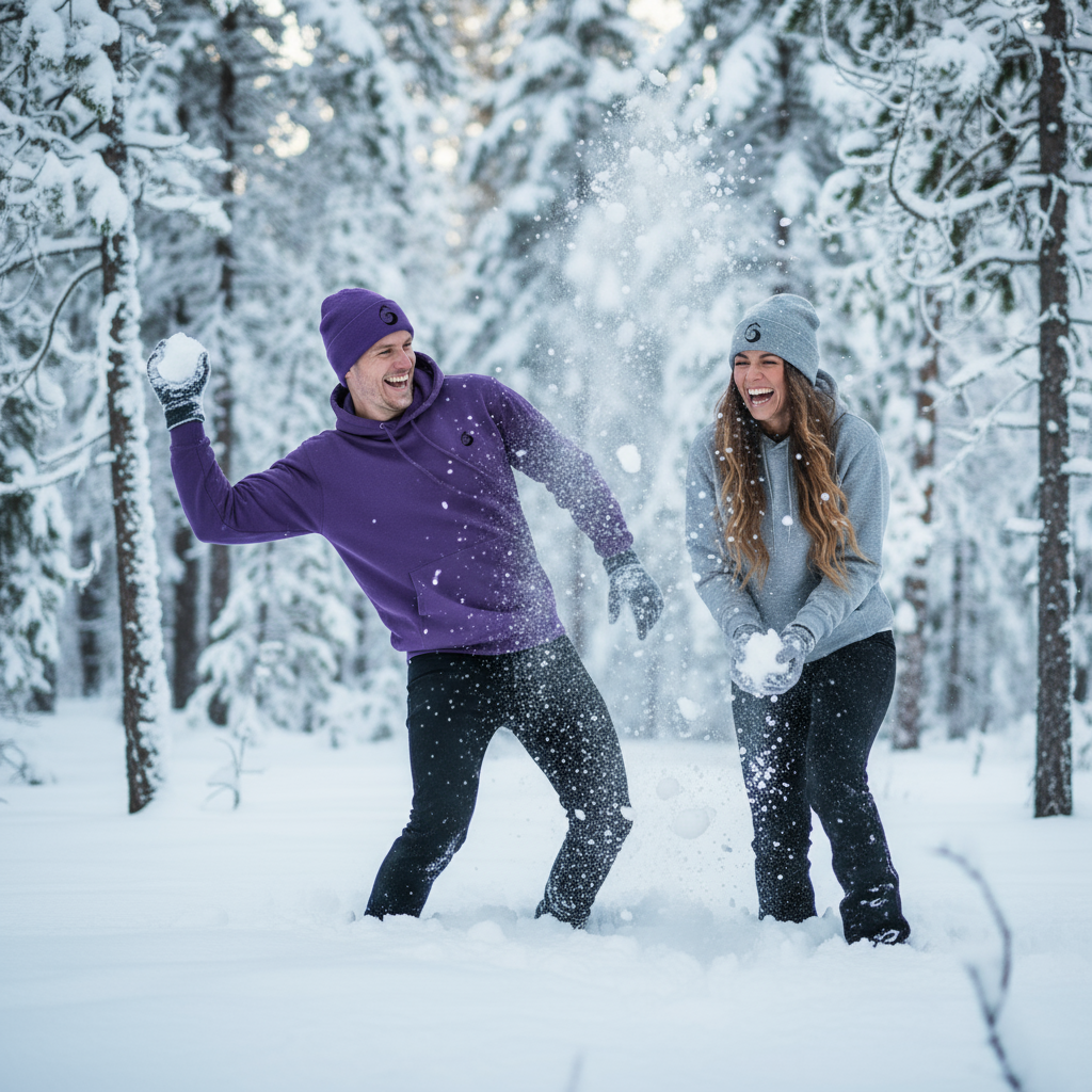 Image lifestyle bataille de neige - Bonnet bien ajusté