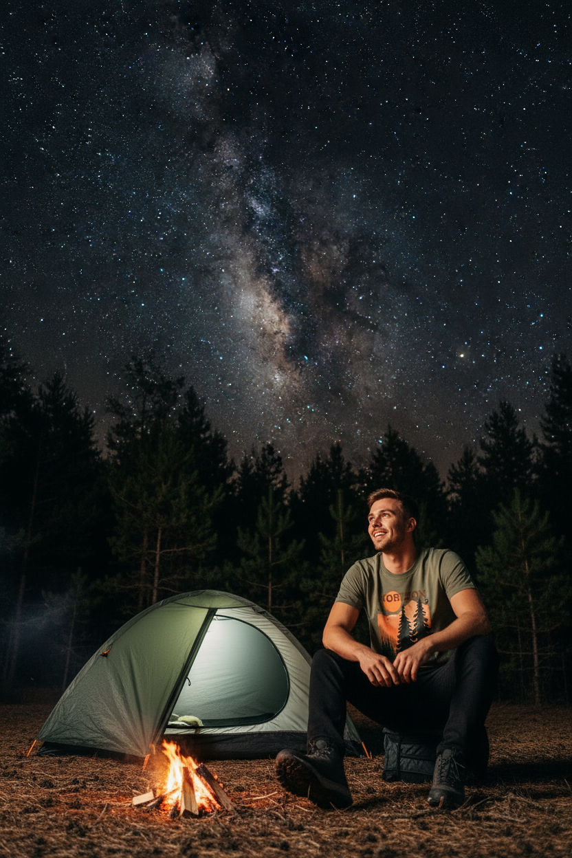 Nuit étoilée bivouac