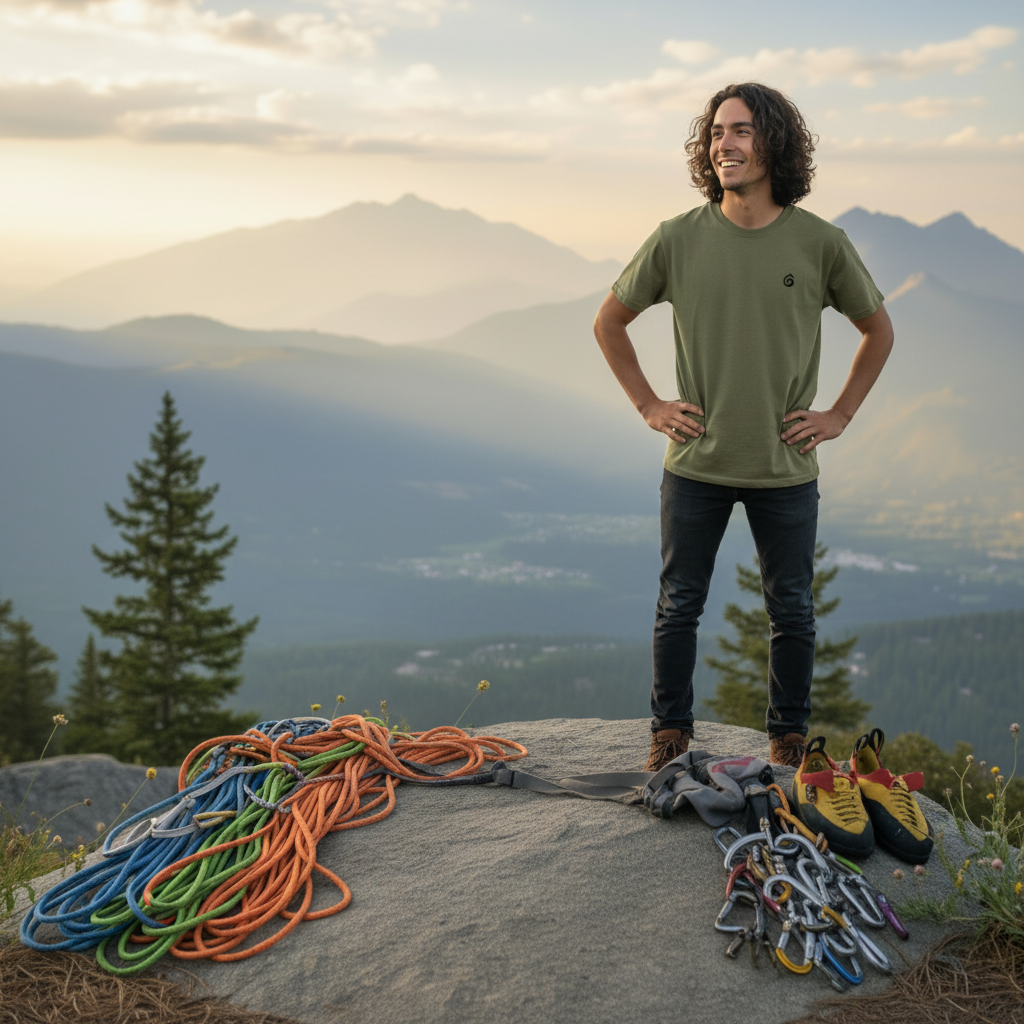 T-shirt kaki - Position debout